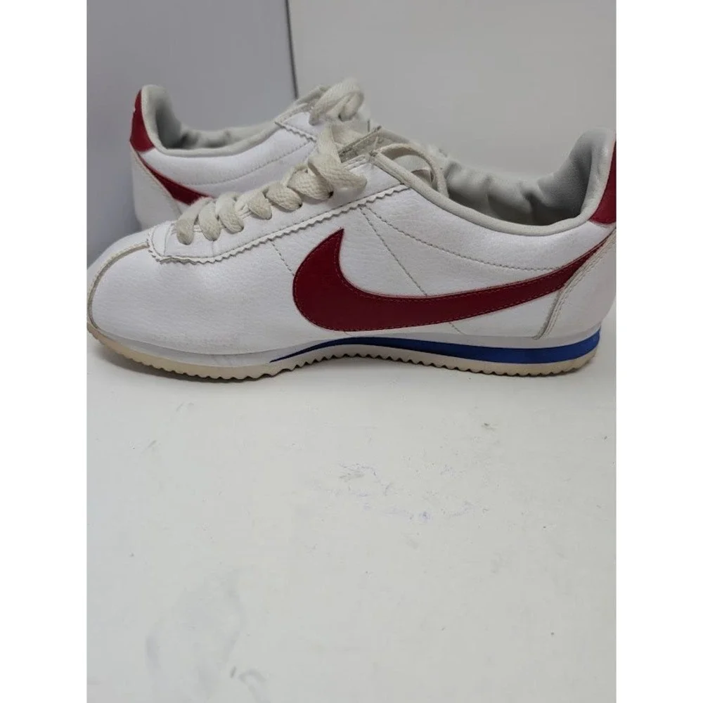 Nike Classic Cortez Leather Forrest Gump White Red Blue Sneakers Men's 8.5